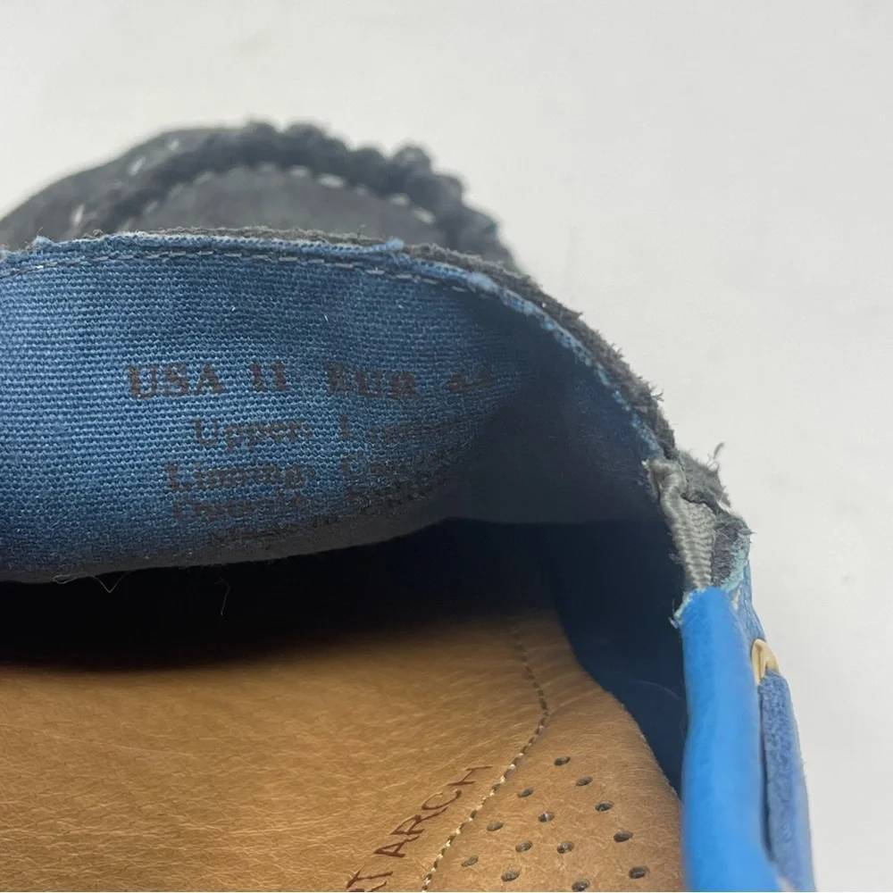 Dije California Loafers Mens 11 Blue Gray Suede Slip On Moccasins Boat Shoes - Picture 12 of 14